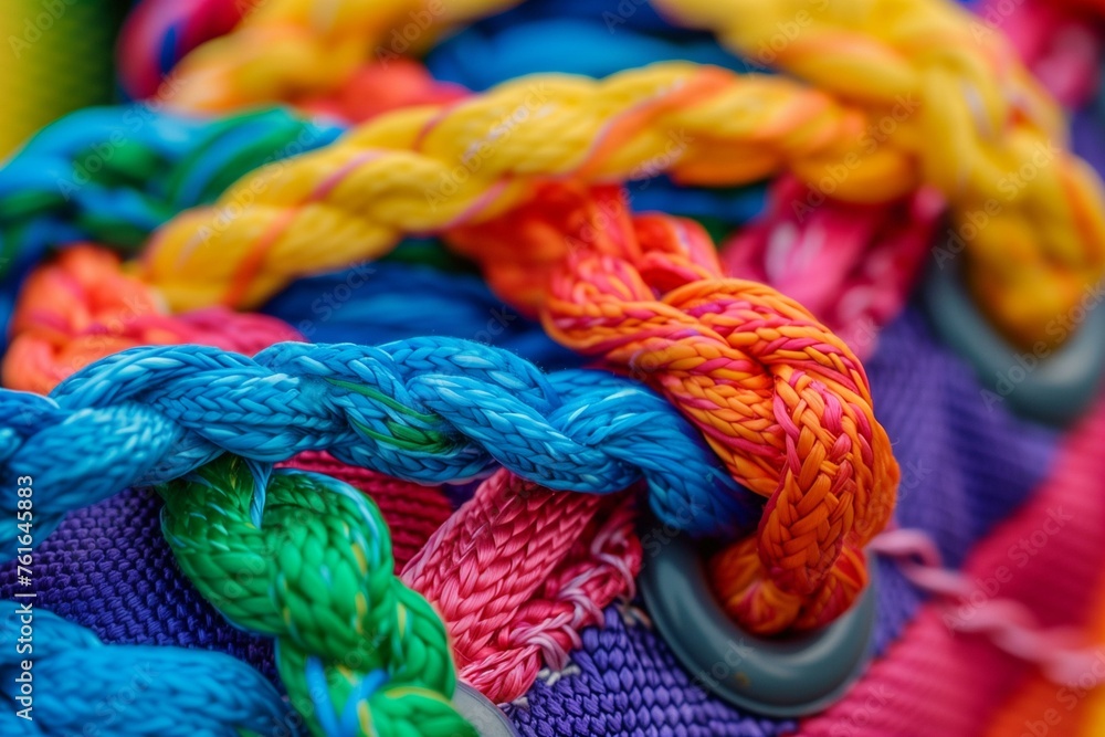 Colorful shoelaces Tied in Knots