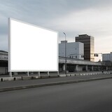 white Billboard Advertising ,Urban Blank Screen Display Mockup ,generative AI