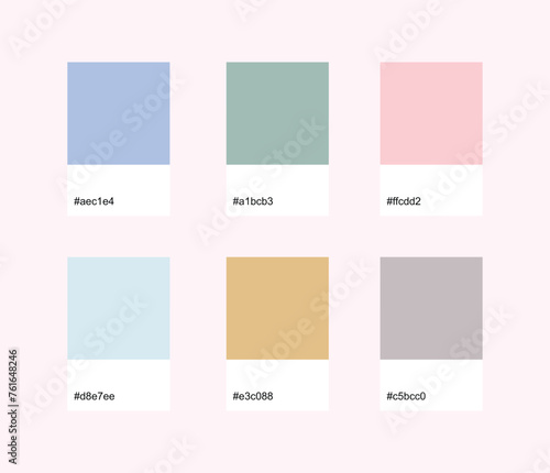 Easter Designer Pack Color Palette inspired by Spring pastel colors. Designer pack with photograph and swatches with hex codes references.