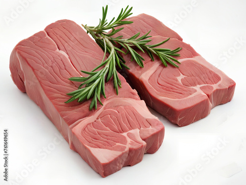 raw beef steak with rosemary