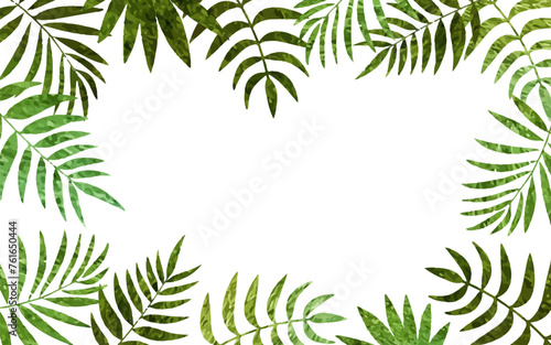Tropical background. Jungle plants nature backdrop. Summer palm leaves banner