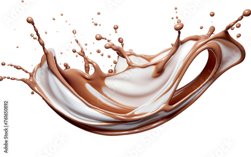 Chocolate Milk Splash Isolated on a Clear Background