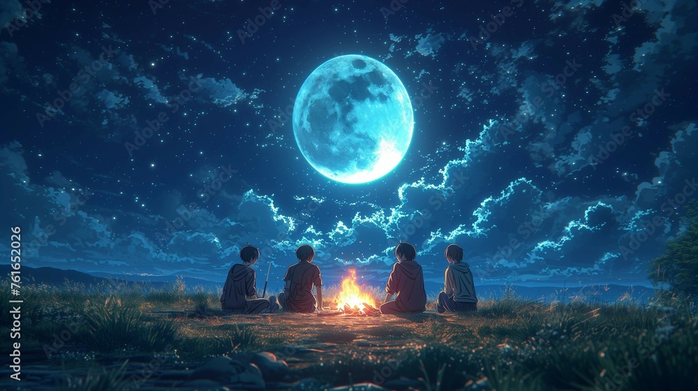 Haunting Night with Anime Ghosts, generative ai Haunting Night with Anime Ghosts, generative ai