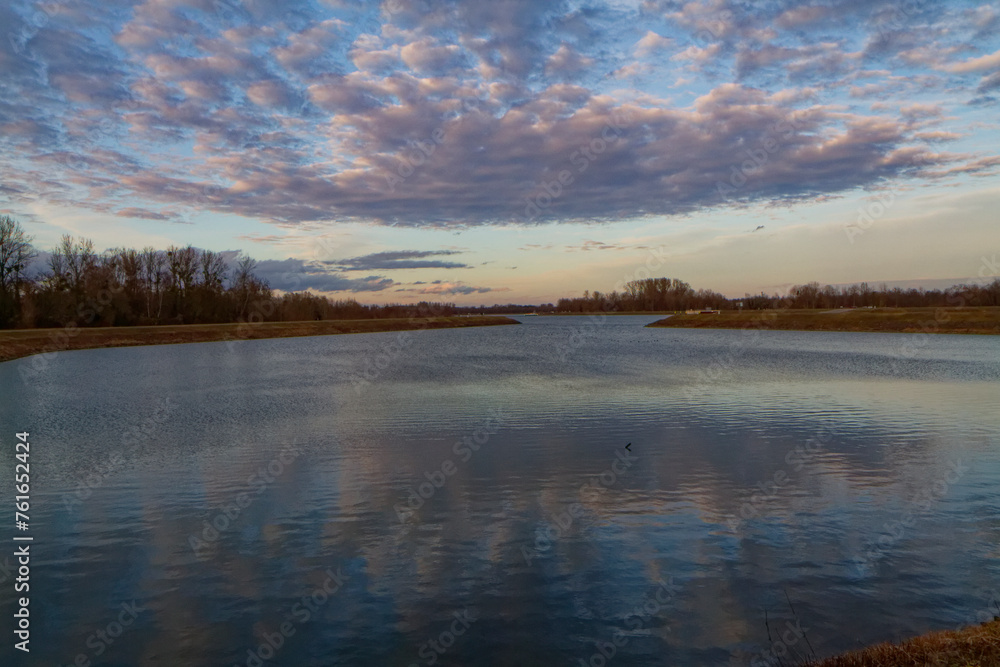 Fototapeta premium The Rhine near Drusenheim in Alasace
