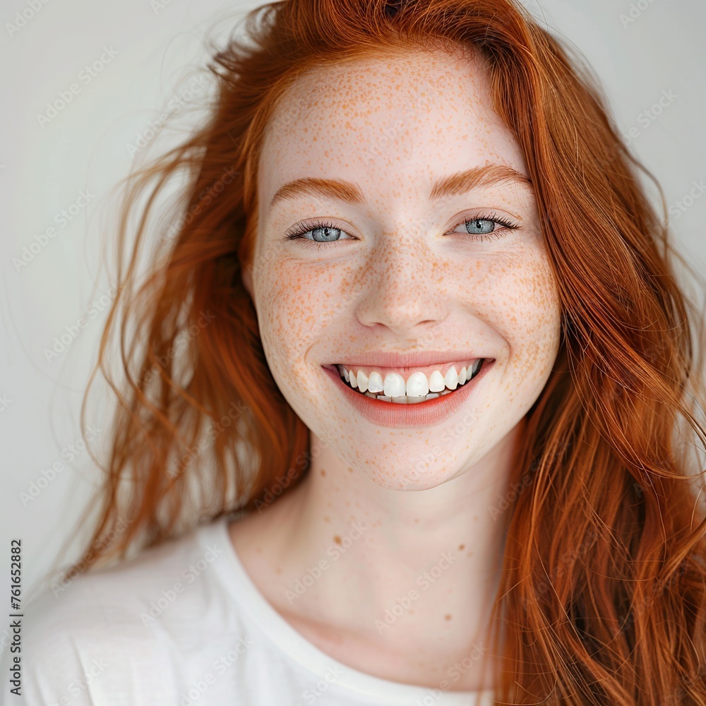Embrace the beauty of a 20-year-old European model with captivating red hair in a skincare portrait. Enhanced by a soft backdrop, luminous filter effect, and cinematic clarity Embrace the beauty of a 20-year-old European model with captivating red hair in a skincare portrait. Enhanced by a soft backdrop, luminous filter effect, and cinematic clarity