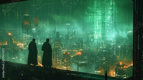 Cybernetic Detectives in the Shadow of the Cityscape, generative ai