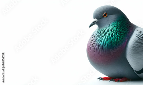 Colorful pigeon is standing on top of rock generative ai photo