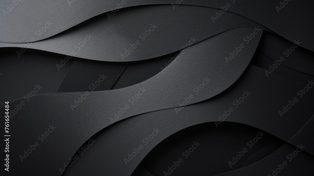 Black paper shapes and shadows with paper background - obrazy, fototapety, plakaty 