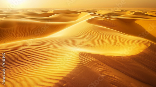 Bellas dunas de arena dorada en el desierto © Vletal