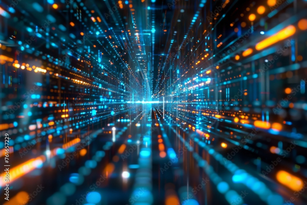 Futuristic Technology Grid: An abstract representation of a futuristic technology grid with blue and digital elements Futuristic Technology Grid: An abstract representation of a futuristic technology grid with blue and digital elements