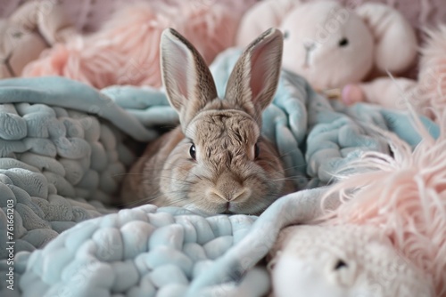 Fuzzy Feelings: The Cozy Rabbit Haven photo