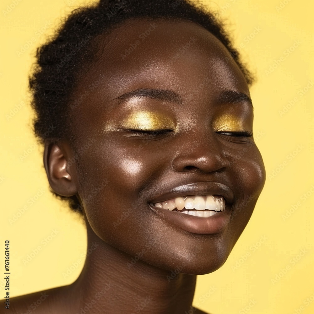 Experience the radiance of a 20-year-old African model with stunning brunette hair in a skincare portrait. Enhanced by a soft backdrop, luminous filter effect, and cinematic clarity, the image exudes Experience the radiance of a 20-year-old African model with stunning brunette hair in a skincare portrait. Enhanced by a soft backdrop, luminous filter effect, and cinematic clarity, the image exudes