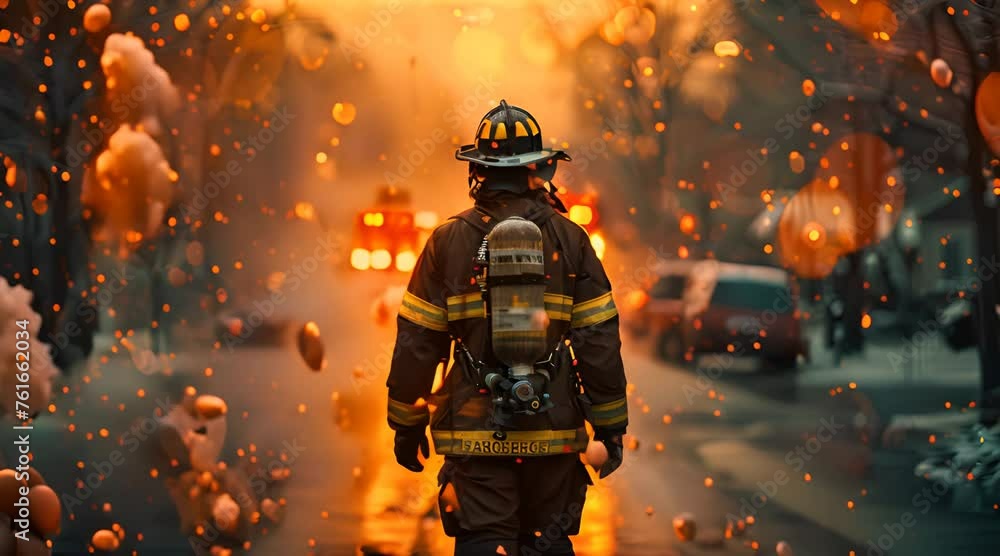 fireman in a helmet putting out a fire fireman in a helmet putting out a fire
