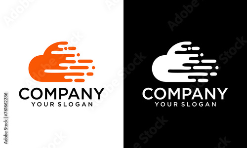 Creative Cloud Data Concept Logo Design, cloud technology logo design modern vector template