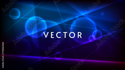 Dark neon background with galaxy elements. Vector illustration. Design for background, wallpaper, banner.