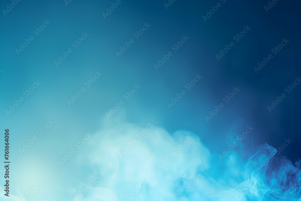 Soft Light Standing Against Abstract Bright Blue Background with Smoky Fog