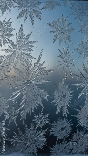 Detailed exploration of ice crystals delicately etched onto a window glass during the winter season, showcasing nature's exquisite artwork.