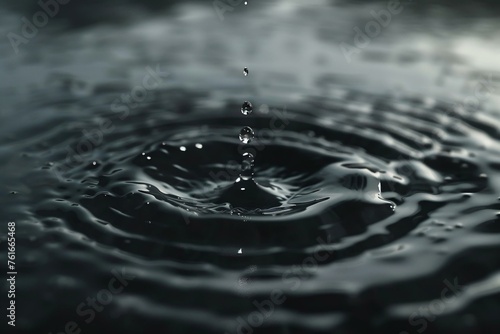 water drop falling into water