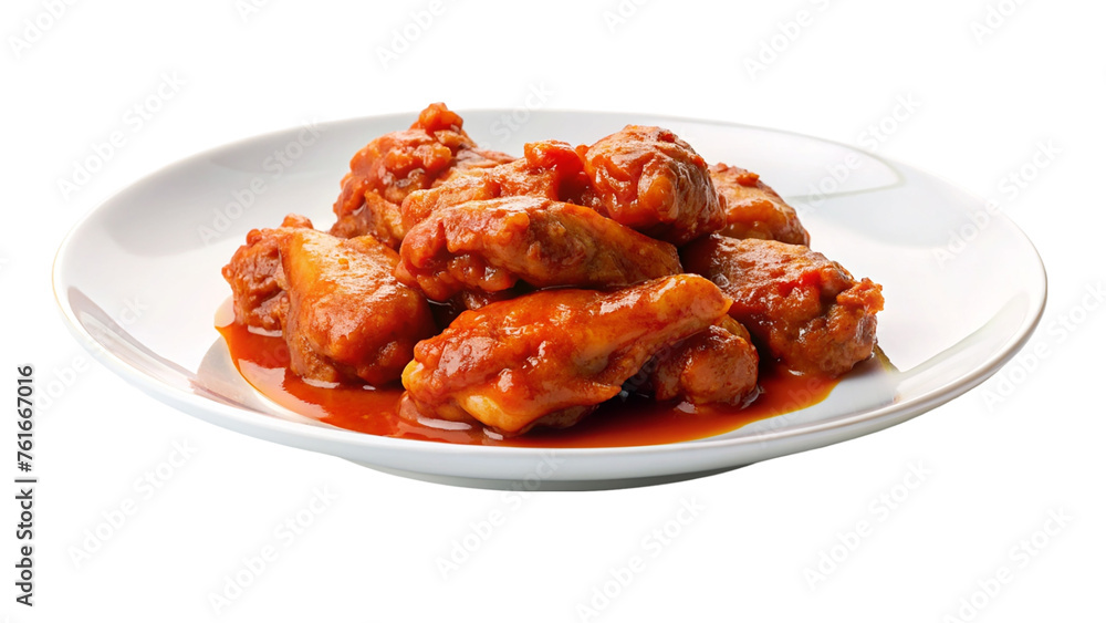 White plate of chicken wings. isolated on transparent background. White plate of chicken wings. isolated on transparent background.