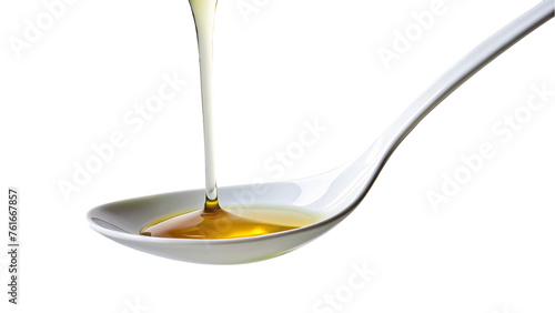 White spoon of pouring cooking oil. isolated on transparent background.