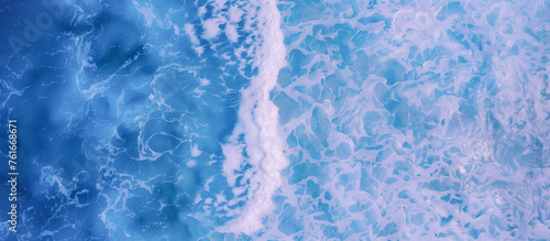 Ocean waves texture with blue ripples and white foam. Summer tropical travel panorama , turquoise blue and white surf surface for copy space by Vita for web or mobile © Vita