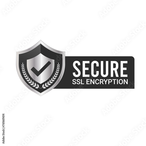 Secure SSL Encryption Logo, Secure Connection Icon Vector Illustration, SSL Certificate Icon, Secure SSL Encryption Vector Illustration 