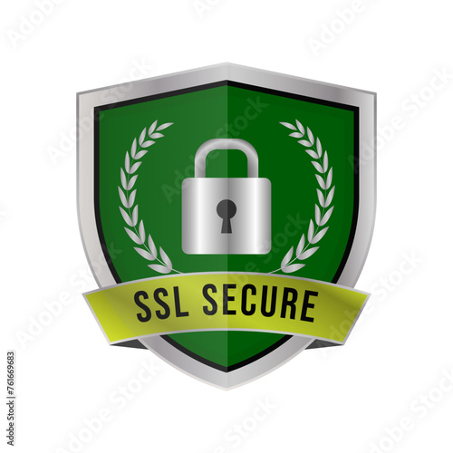Secure SSL Encryption Logo, Secure Connection Icon Vector Illustration, SSL Certificate Icon, Secure SSL Encryption Vector Illustration 