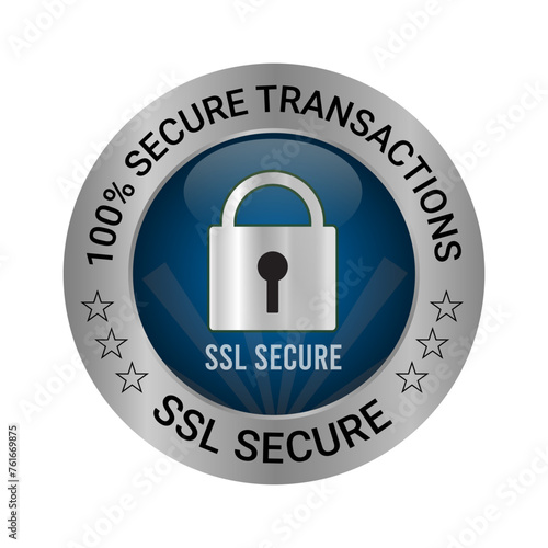 Secure SSL Encryption Logo, Secure Connection Icon Vector Illustration, SSL Certificate Icon, Secure SSL Encryption Vector Illustration 