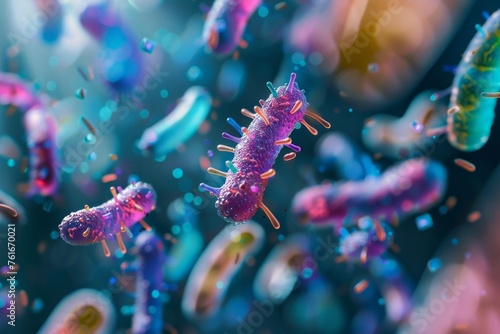 Microscopic Marvel  Bacteria in Vivid Detail