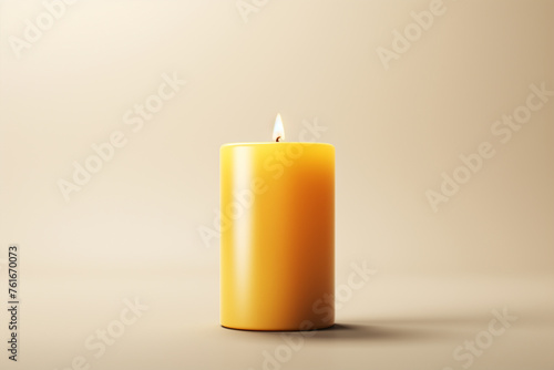 Wallpaper Mural 3d rendering of a golden wax candle on a white table. Torontodigital.ca