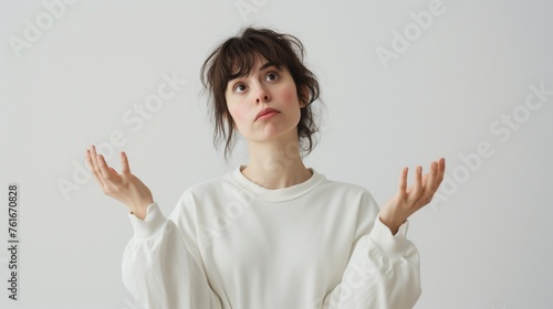 Shocked Young Woman with Tousled Hair