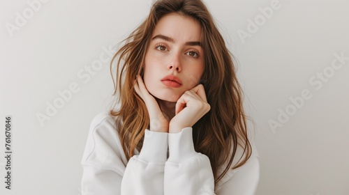 Shocked Young Woman with Tousled Hair