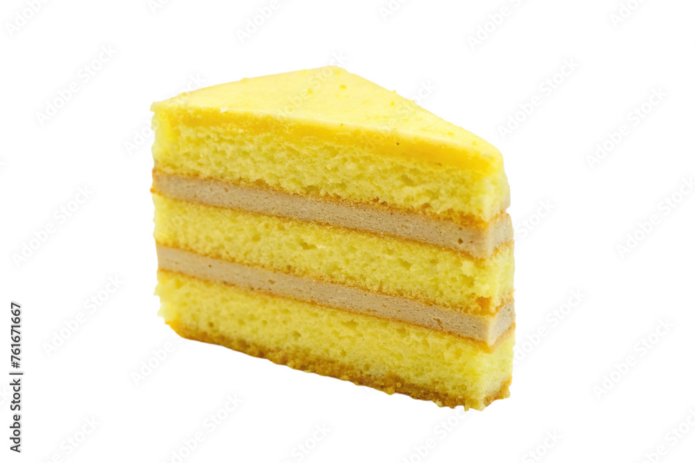 Yellow cake of slice. isolated on transparent background. Yellow cake of slice. isolated on transparent background.