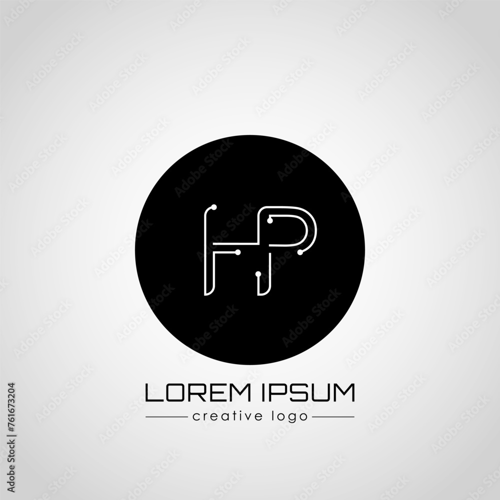 Creative logo letter H and P. A design element of a logo, business card, corporate sign or monogram. The idea of a thematic design Creative logo letter H and P. A design element of a logo, business card, corporate sign or monogram. The idea of a thematic design