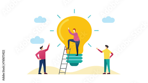 mini people create idea to success business vector 7.eps