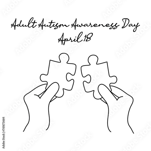 line art of Adult Autism Awareness Day good for Adult Autism Awareness Day celebrate. line art. illustration.