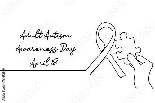 line art of Adult Autism Awareness Day good for Adult Autism Awareness Day celebrate. line art. illustration.