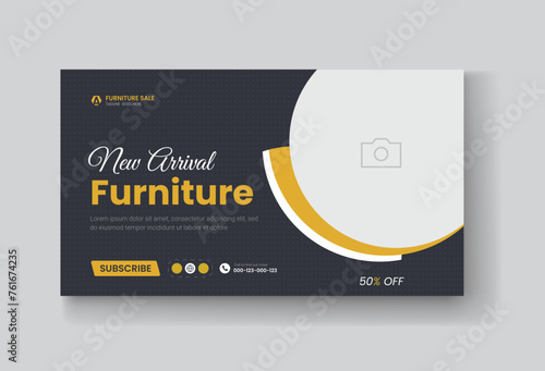 Furniture sale youtube thumbnail or web banner template