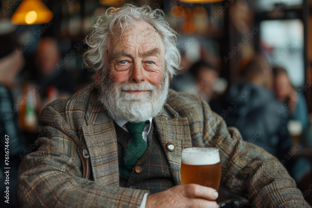 charismatic owner of an authentic Irish pub. stout and jovial man in his early 50s, embodies the spirit of Irish hospitality and warmth. Clad in a exudes timeless charm and sophistication. charismatic owner of an authentic Irish pub. stout and jovial man in his early 50s, embodies the spirit of Irish hospitality and warmth. Clad in a exudes timeless charm and sophistication.
