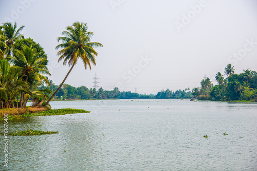 Scenic Backwaters and Palm-lined Horizon of Alleppey, Kerala, India photo