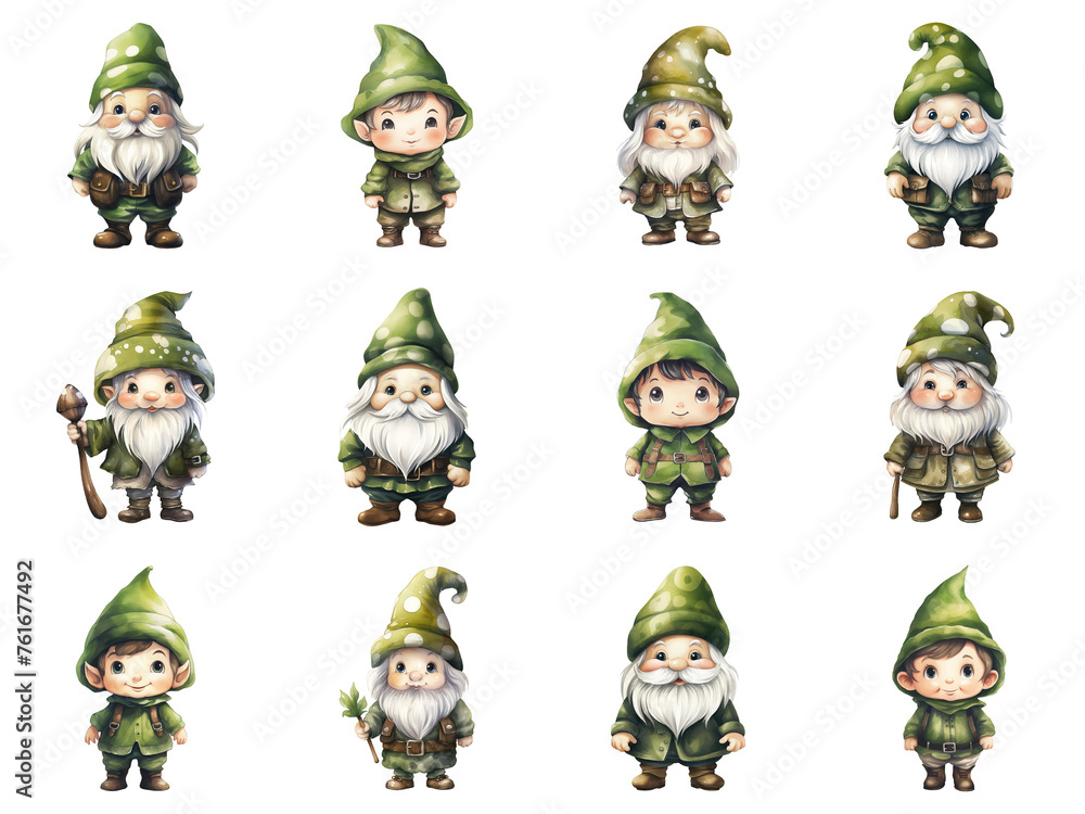 Whimsical Gnomes with Various Poses