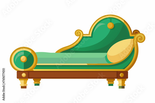  Divine daybed, flat style, Isolated on white background Vector illustration