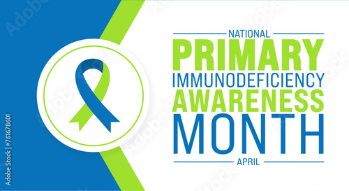 April is National Primary Immunodeficiency Awareness Month background template. Holiday concept. use to background, banner, placard, card, and poster design template with text inscription