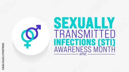 April is Sexually Transmitted Infections STI Awareness Month background template. Holiday concept. use to background, banner, placard, card, and poster design template with text inscription
