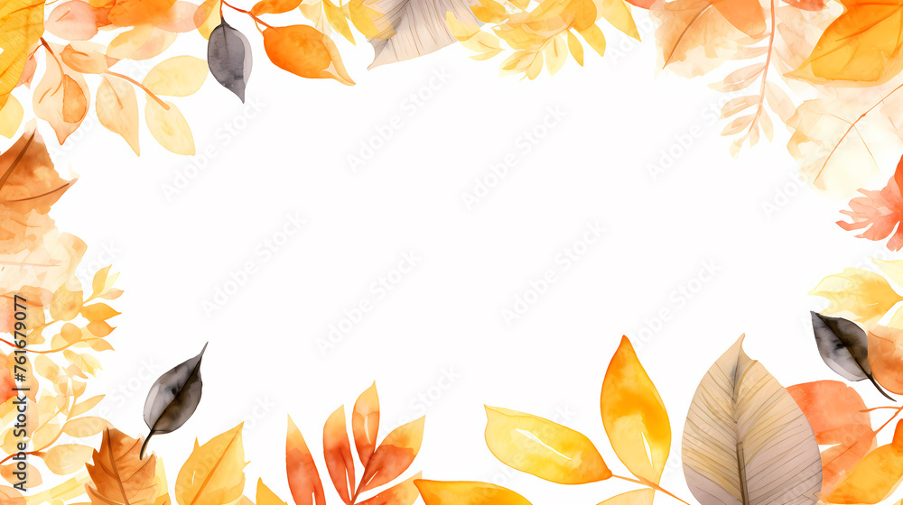 Watercolor abstract background autumn collection Watercolor abstract background autumn collection