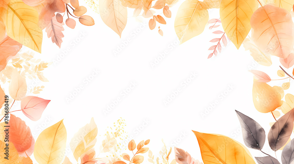 Watercolor abstract background autumn collection