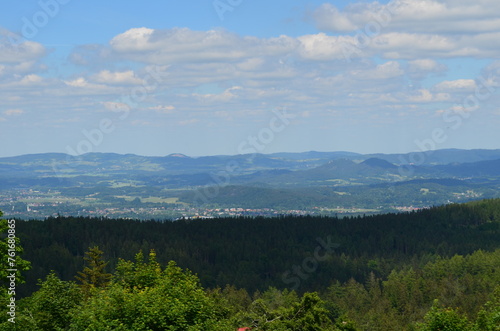 Pogórze Kaczawskie - Kraina wygasłych wulkanów - widok spod świątyni Wang w Karpaczu photo