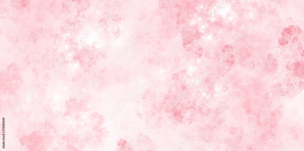 Abstract pink grunge texture painted with watercolor stains. Closeup of pink textured grunge background. beautiful and colorful watercolor used for wallpaper, banners, design, vector frame. 