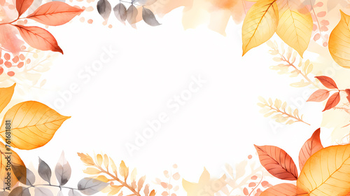 Flat simple tropical leaves, autumn series