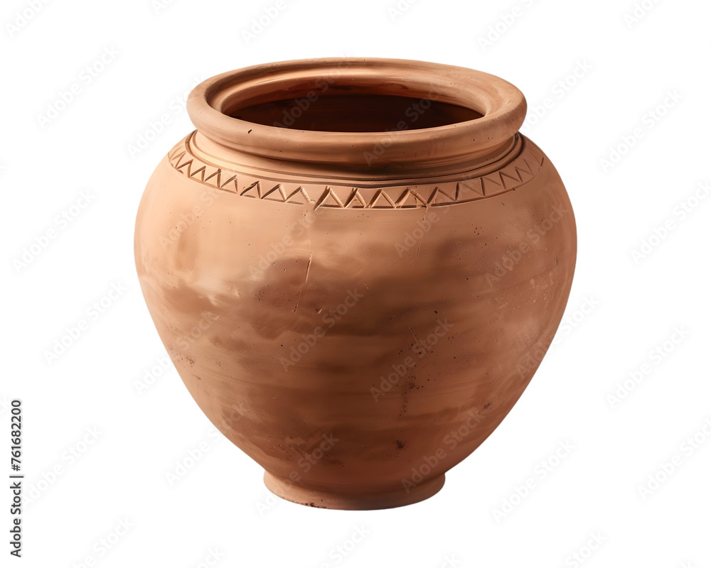 clay pot on transparent background